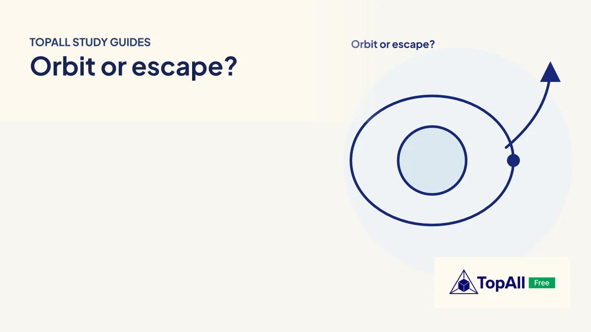Original concept diagram for Escape speed versus orbital speed for NEET: choose the right energy.